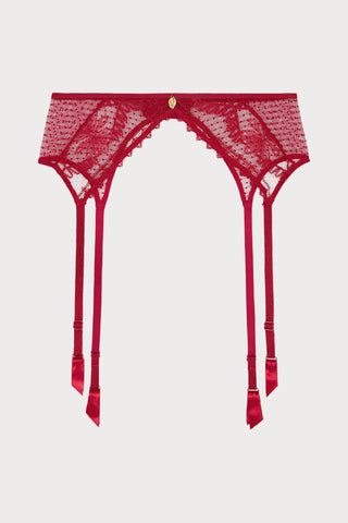 Mystery of Love Cherry Lace Suspender Belt