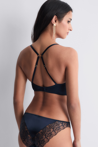 Aubade Satin Memories Deep Sea Triangle Bralette | Luxury Triangle Bra