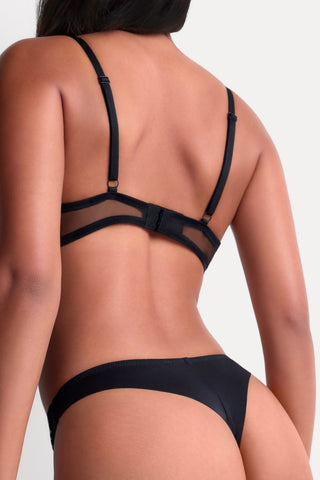 Aubade Black Tanga Thong Sheer Emotion