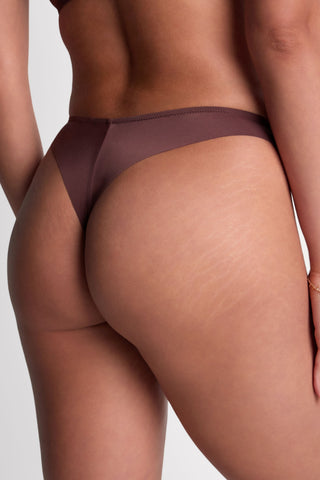 Aubade Brown Tanga Thong Sheer Emotion