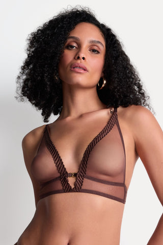 Aubade Brown Wireless Bralette Sheer Emotion