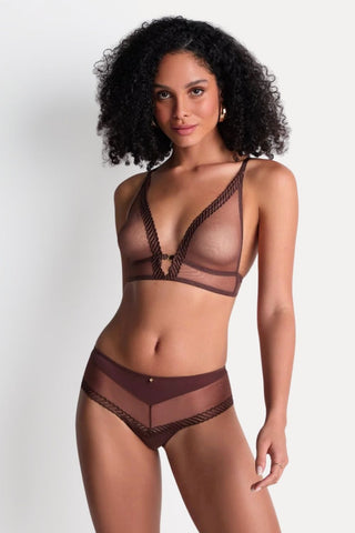 Aubade Brown Wireless Bralette Sheer Emotion
