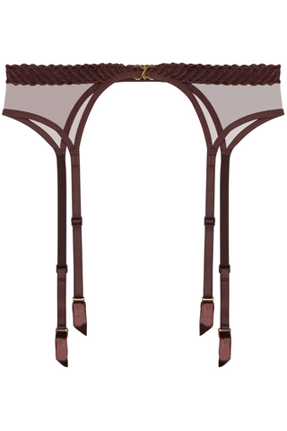 Aubade Brown Suspender Belt Sheer Emotion | Sheer Garter Belt