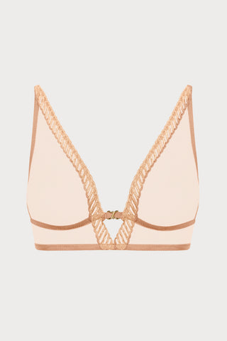 Sheer Emotion Sand Wireless Triangle Bra
