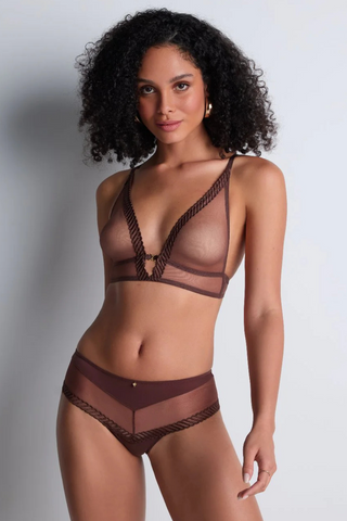 Aubade Brown Wireless Bralette Sheer Emotion | Luxury Triangle Bra
