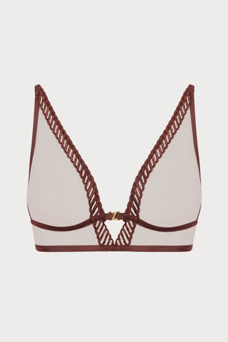 Sheer Emotion Brown Wireless Triangle Bra