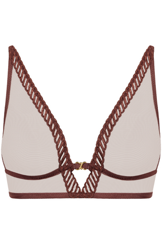 Aubade Brown Wireless Bralette Sheer Emotion | Luxury Triangle Bra