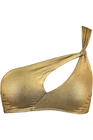 Aubade Sunlight Glow One Shoulder Bikini Top Antique Gold