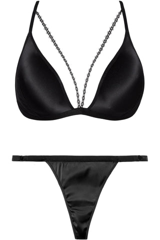 Aubade Sweet Addiction Triangle Bra & Tanga Black