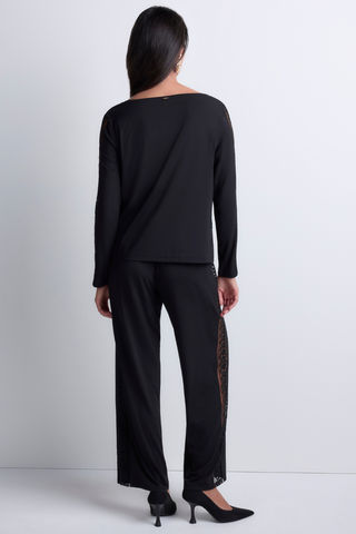 Aubade Black Modal Long Sleeve Top with Embroidery Sweet Obsession