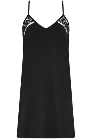 Aubade Black Modal Short Nightie with Embroidery Sweet Obsession