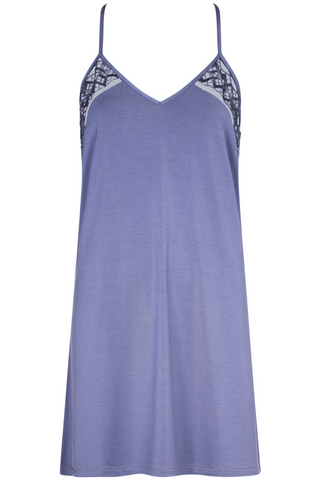 Aubade Blue Modal Short Nightie with Embroidery Sweet Obsession