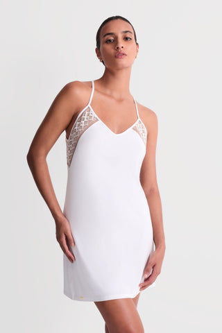 Aubade Ivory Modal Short Nightie with Embroidery - Sweet Obsession
