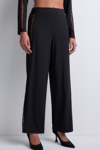 Aubade Black Modal Trousers with Embroidery Sweet Obsession