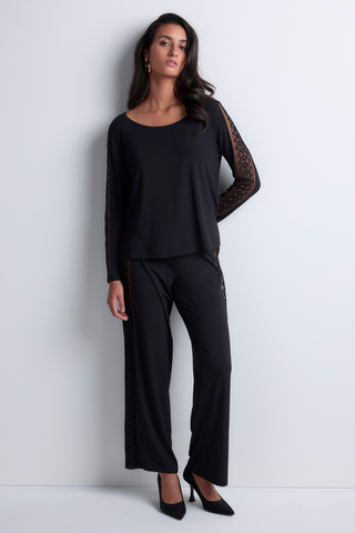Aubade Black Modal Trousers with Embroidery Sweet Obsession