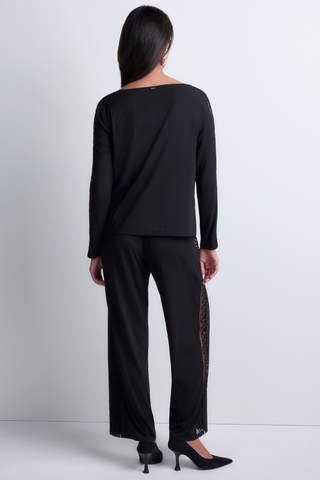 Aubade Black Modal Trousers with Embroidery Sweet Obsession