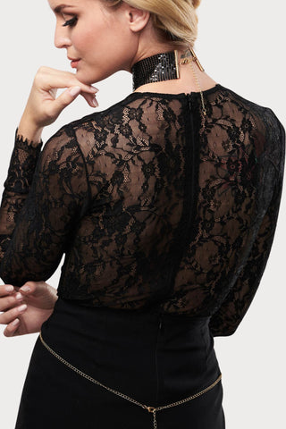 Désir Métallique Metallic Mesh Chain Collar Black