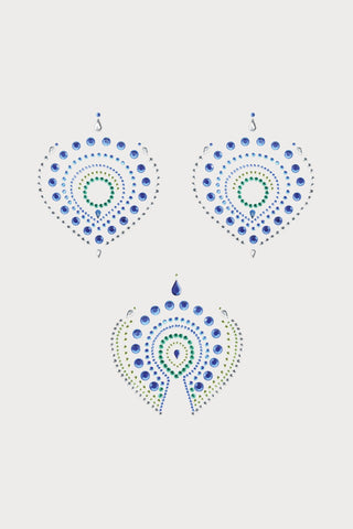 Bijoux Indiscrets Flamboyant Rhinestone Body Decorations Green/Blue - Naughty Knickers