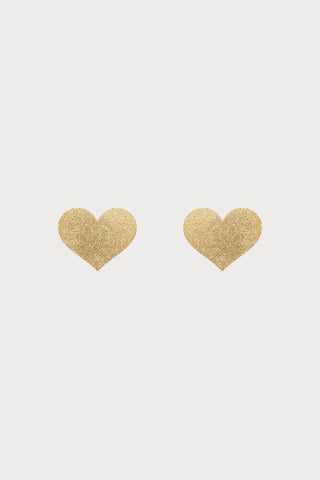 Bijoux Indiscrets Flash Glitter Heart Pasties Gold