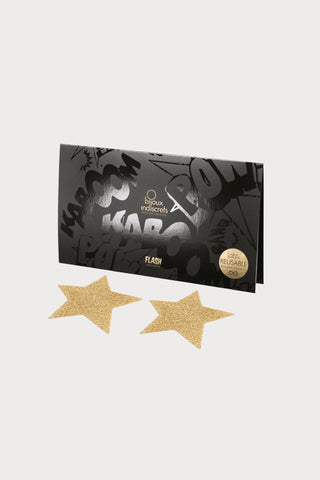 Bijoux Indiscrets Flash Glitter Star Pasties Gold