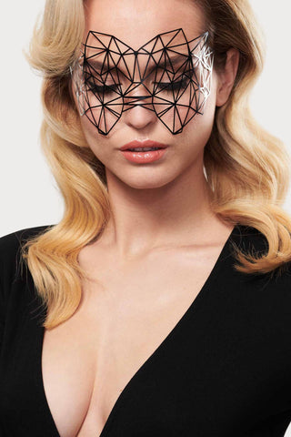Bijoux Indiscrets Kristine Geometric Vinyl Mask Black
