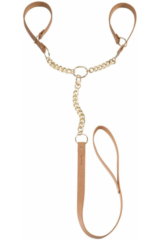 Bijoux Indiscrets Maze Vegan Leather T-Restraints Brown
