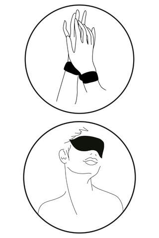Bijoux Indiscrets Shhh Black Satin Blindfold/Restraints