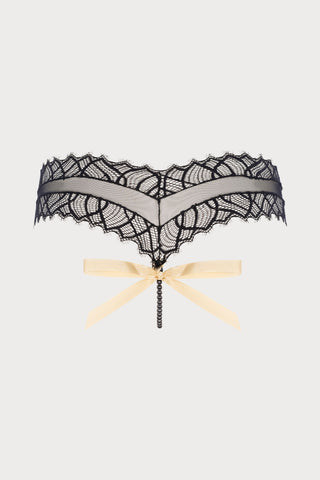 Bettie Page Black Lace Pearl Brief