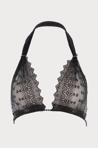 Geneva Dark Pearl Lace Bra Black