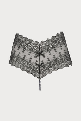 Geneva Dark Pearl Lace Panty Black