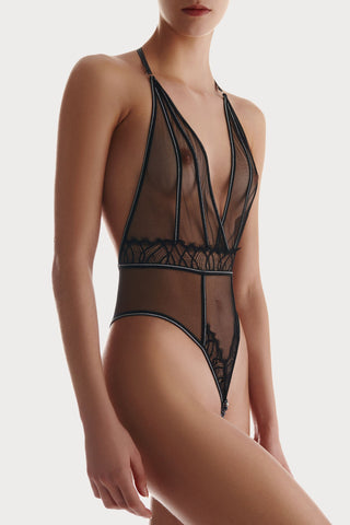 Bracli Manhattan Bodysuit Black with Daisy Pearl Finish