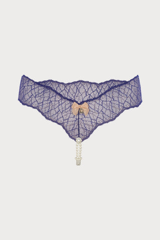 Sydney Daisy Double Pearl Thong in Blue