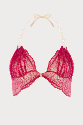 Sydney Daisy Pearl Bra in Red