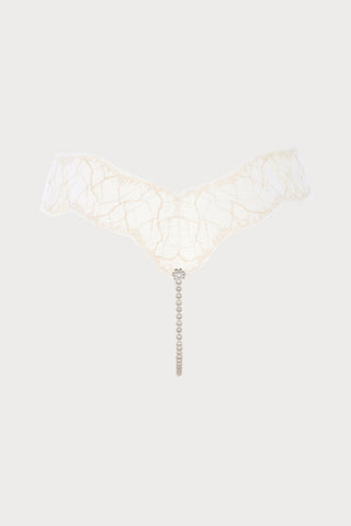 Sydney Daisy Single Pearl Thong in Ivory