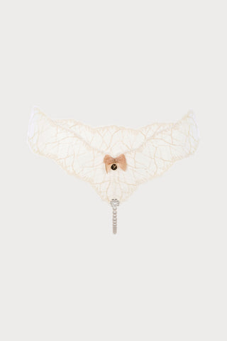 Sydney Daisy Single Pearl Thong in Ivory
