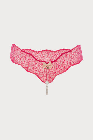 Sydney Daisy Single Pearl Thong in Red