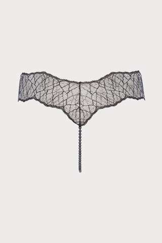 Sydney Dark Single Pearl Thong Black