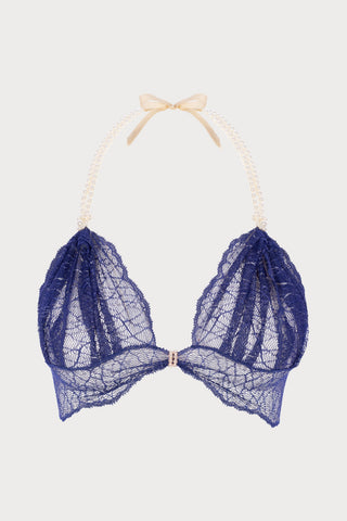 Sydney Daisy Pearl Bra in Blue