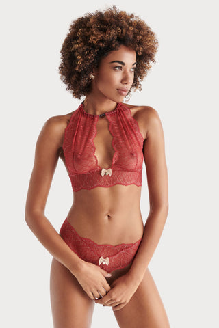 Bracli Sydney Daisy Dark Double Pearl Thong Red