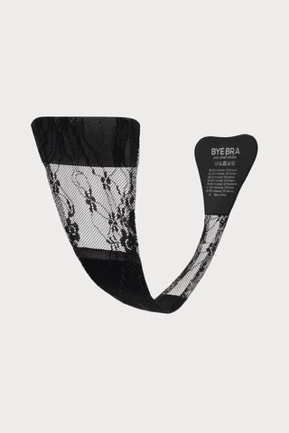 Black Adhesive Seamless Lace Thong