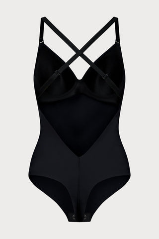 Black Low Back Thong Bodysuit
