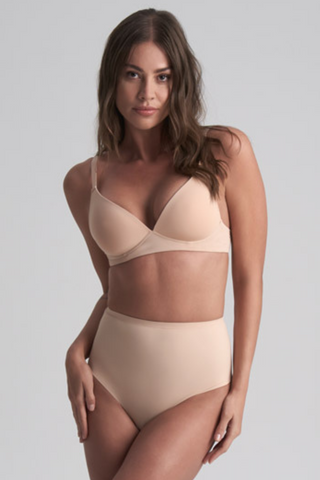 Bye Bra Sculpting Mid Waist Thong Beige