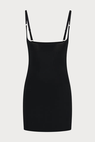 Black Sculpting Open Bust Dress