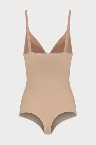 Beige Sculpting Thong Bodysuit