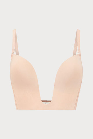 Beige Ultra Plunge Bra, Size S