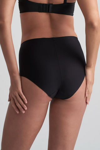 Bye Bra Uni Stretch Black High Waist Brief - High Waisted Knicker