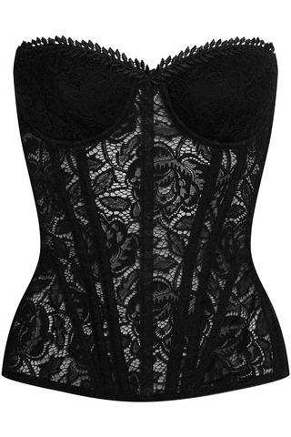 Cadolle Cleves Mezzo Lace Corset Black