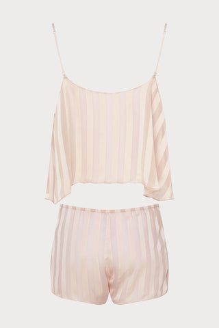 Cadolle Nude Striped Chiffon Nightwear Set - Naughty Knickers