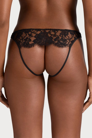 Coco de Mer Aphrodite Open Knicker Black