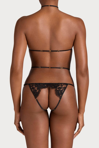 Coco de Mer Aphrodite Open Playsuit Black